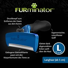 FURminator deShedding Tool L ilgaplaukiams šunims, Labai dideliems > 45 kg — 4 nuotrauka