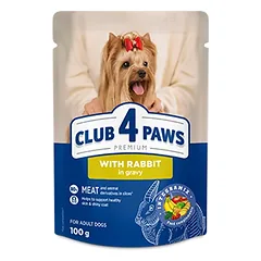 CLUB 4 PAWS PREMIUM SU TRIUŠIENA PADAŽE. VISAVERTIS KONSERVUOTASPAŠARAS SUAUGUSIEMS ŠUNIMS 100g.x24vnt.