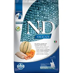 Farmina N&D Cat Ocean Kitten Cod 5 kg parduotuvėje ramiosblusos.lt