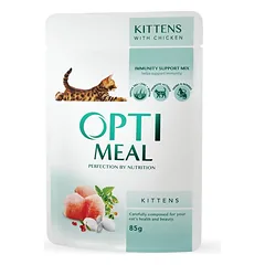 OPTIMEAL konservai kačiukams su vištiena 85g x 12