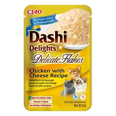 INABA Cat Dashi Delights Delicate Flakes Vištiena ir sūris 40g