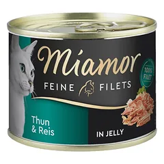 MIAMOR Feline Filets Tunas ir ryžiai drebučiuose 185 g kačių ėdalo