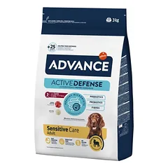 Advance Sensitive Lamb & Rice sausas maistas suaugusiems vidutinių ir didelių veislių šunims su jautria virškinimo sistema, aviena ir ryžiais, 3 kg