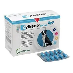 Vetoquinol Zylkene papildas atstatyti kačių ir šunų vidinę pusiausvyrą, stresą patiriantiems, 225 mg, N10