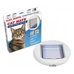 Cat Mate durelės katėms 210 stiklui, Katės durelės, baltos — 2 nuotrauka