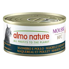 Almo Nature Cat HFC Mousse su skumbre ir vištiena, drėgnas maistas katėms 70 g parduotuvėje e-zoo.lt
