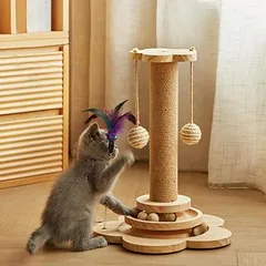 FurryFusion 4-in-1 Katzenkratzbaum aus Holz