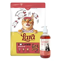 VERSELE-LAGA Lara Adult Lamb 1,9 kg - Suaugusių kačių ėdalas su ėriena + LAB V Lašišų aliejus šunims ir katėms 500ml