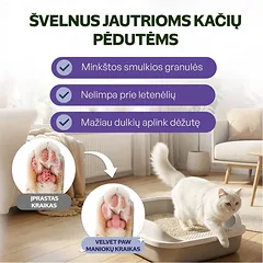 Natūralus manioko šaknies kačių kraikas, 2,6 kg/6 l — 5 nuotrauka