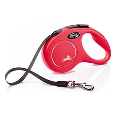 Flexi New Classic S (tape) 5 m, red - dog leash parduotuvėje mumbo.lt