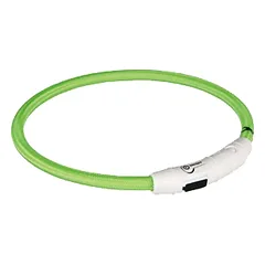 Trixie Flash Light Ring USB atšvaitinė apykaklė šunims, reguliuojama, iš silikono, žalia, 35 cm, ø 7 mm parduotuvėje kika.lt