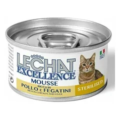 LeChat Excellence Mousse Sterilised su vištiena ir kepenėlėmis, drėgnas maistas katėms 85 g
