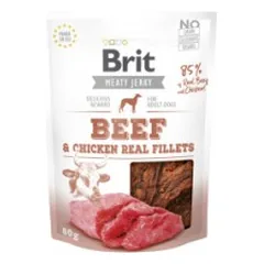 Brit Jerky Beef Real Fillets Snack 80g parduotuvėje akvanamai.lt