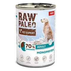 RAW PALEO Monoprotein Kangaroo Adult 400g su kengūro mėsa, drėgnas maistas šunims