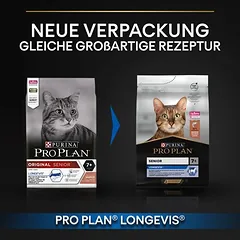 PURINA PRO PLAN Senior 7+ Longevis su lašiša, sausas maistas katėms — 3 nuotrauka
