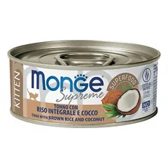 Monge Supreme Tuna With Brown Rice & Coconut drėgnas maistas kačiukams, 80 g