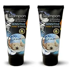 FREXIN Sensitive Šampūnas su kondicionieriumi šuniukams medus ir medvilnė 2x220 g