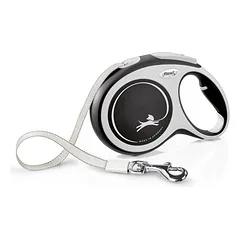 FLEXI New comfort L tape automatinis pavadėlis šunims iki 50kg, juosta 8m, juodas