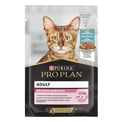 Purina Pro Plan Adult Delicate Digestion Šlapiasis pašaras jautrią virškinimo sistemą turinčioms suaugusioms katėms, su vandenynų žuvimi padaže, 85 g