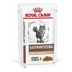 ROYAL CANIN Veterinary cat Gastrointestinal Fibre Response 12x85 g maistas padaže katėms, kenčiančioms nuo vidurių užkietėjimo