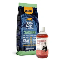 PRIMAL SPIRIT Iberian Sardine 12kg + LAB V Lašišų aliejus šunims ir katėms 500ml