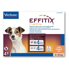 Virbac Effitix S 67 mg/600 mg užlašinamasis tirpalas šunims 4-10 kg, N4