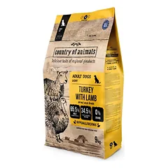 COUNTRY OF ANIMALS Dog Turkey with Lamb M 9 kg kalakutas su aviena, sausas maistas šunims