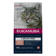 Корм для кошек - Eukanuba CAT Senior GRAIN FREE Salmon 10KG