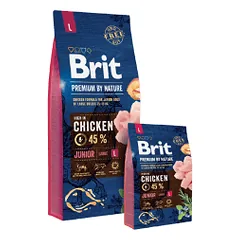 Brit Premium by Nature Junior L sausas maistas šunims