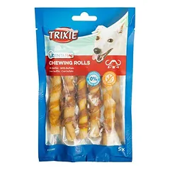 Trixie Denta Fun Chewing Sticks Buffalo kramtomi skanėstai šunims su buivolo mėsa, be glitimo ir cukraus, 12 cm, 5 vnt./70 g