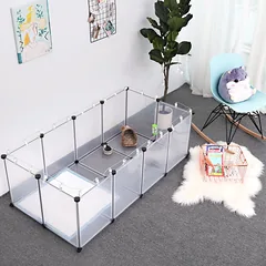 Tvarių plastikinių plokščių narvas mažiems gyvūnams 143x73x46 cm — 3 nuotrauka