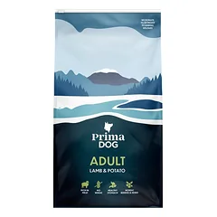 PrimaDog Adult Lamb & Potato be glitimo sausas maistas jautriems šunims su ėriena, 10 kg