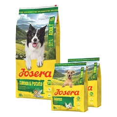 JOSERA Salmon and Potato Adult 12,5kg be grūdų maistas šunims su jautriais skrandžiais + 2x900g maisto NEMOKAMAI