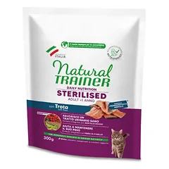 NATURAL TRAINER Cat adult Sterilised TROUT su upėtakiu 0.3kg