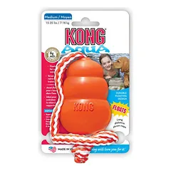 KONG Aqua plaukiojantis žaislas vidutiniams šunims su virve, M dydis