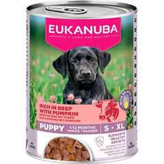 Eukanuba Puppy Rich In Beef With Pumpkin konservai šuniukams, 400 g