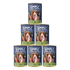 SIMPLY FROM NATURE Šlapias šunų maistas Fazanas su morkomis 6 x 400 g