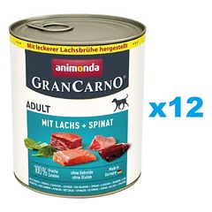 ANIMONDA GranCarno Adult lašiša ir špinatai 12x800g