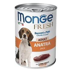 Monge Fresh Chunks Adult With Duck konservai suaugusiems šunims su antiena, 400 g