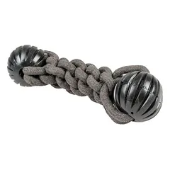 Duvo+ Hundespielzeug Eco-Seilstock & 2 Gummibälle grau