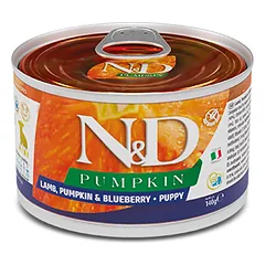F02307 FARMINA N&D PUMPKIN – DOG Wet Lamb Pumpkin&Blueberry PUPPY MINI 140 g (pak.6)