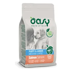 Oasy Puppy Medium & Large Salmon sausas pašaras su lašiša šuniukams