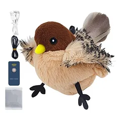 Zoomtopia Jouet oiseau battant rechargeable pour chat velours avec à chat