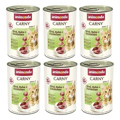 ANIMONDA Carny Kitten skonis: jautiena, vištiena ir triušiena 6x400g 