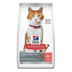 Hills Science Plan Cat Adult Sterilised 1-6 with Salmon 10 kg barība kaķiem