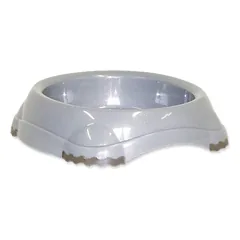 Plaček Bowl Non-slip šviesiai pilkas plastmasinis neslystantis dubuo gyvūnams, 15 cm, 210 ml