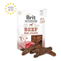 BRIT Jerky Beef Real Fillets skanėstai suaugusiems šunims su jautienos file 80 g — 2 nuotrauka