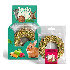Little one skanėstas graužikams, žiedas su žolelėmis ir žalumynais, 50g