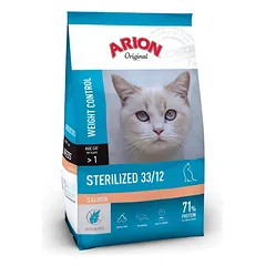 ARION Original Sterilized 33/12 Salmon 300 g lašiša, sausa maistas katėms po sterilizacijos nuotrauka