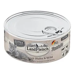 LandFleisch Cat Kitten paštetas su jautiena, vištiena ir žvėriena, drėgnas maistas kačiukams, 100 - 199 g — 2 nuotrauka